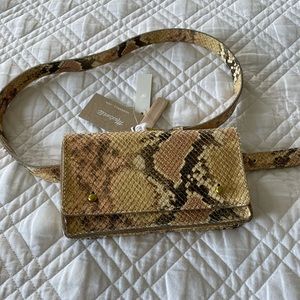 Madewell leather belt bag: snake embossed edition
